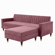 Modern Pink L-Shaped Sectional Sofa