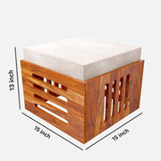 onija Solid Sheesham Wood Coffee Table  with 4 Cushioned Stools