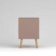 ONIJA Wooden Bedside Table for Bedroom | Wooden Bed Side Nightstand Lamp Table with 2 Drawers (B-Mocha Beige)