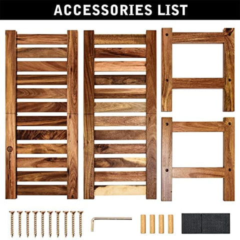 ONIJA Sheesham Wood Shoe Rack, Natural, Entryway, Stackable, Small, Stand, Free Standing, 27 X 68 X 29 cm