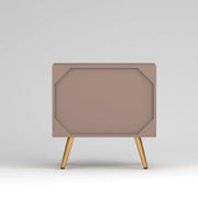 ONIJA Wooden Bedside Table for Bedroom | Wooden Bed Side Nightstand Lamp Table with 2 Drawers (B-Mocha Beige)