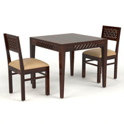 Thravis Sheesham Wood Dining Set 2 Seater (Walnut Finish)
