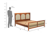Kathanx Sheesham Wood King Size Bed Without Storage (Honey Finish)