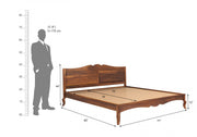 Sthavik Sheesham Wood King Size Bed Without Storage (Honey Finish)