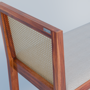 Onija Sheesham Wood Cane Bench with Upholstered Seat for Living Room & Entryway