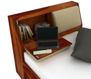 Walken Sheesham Wood Single Bed Without Storage (Honey Finish)