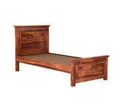 Adolph Sheesham Wood Single Bed Without Storage (Honey Finish)