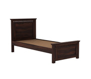 Adolph Sheesham Wood Single Bed Without Storage (Walnut Finish)