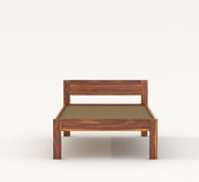 Slatty Sheesham Wood Single Bed Without Storage (Honey Finish)