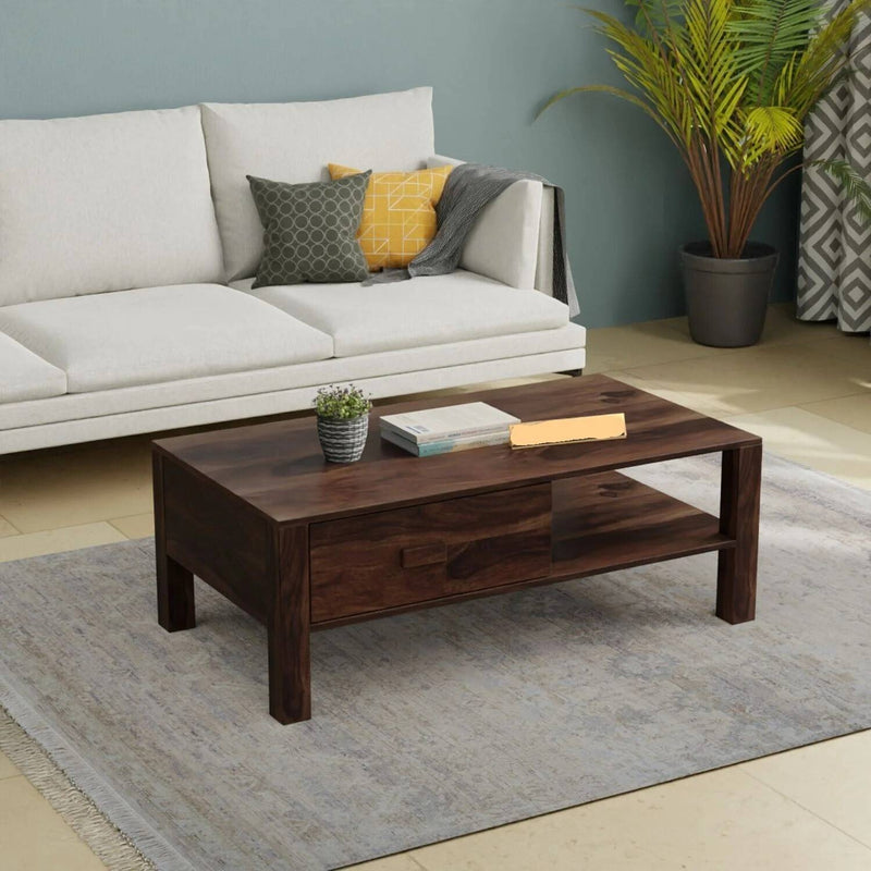 ONIJA Sheesham Solid Wood Coffee Table For Living Room (Pre-assembled)