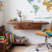 onija  The Mid-Century Modern Solid Wood Floating study  & Writer's Desk