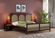 Kathanx Sheesham Wood King Size Bed Without Storage (Walnut Finish)