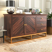 Ulventhor Sheesham Wood Cabinet and Sideboard (Walnut Finish)