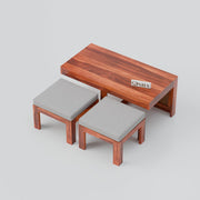 Onija Solid Wood Cane Coffee Table with Hidden Seating | Natural