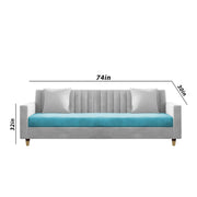 ONIJA Modern 3 Seater Sofa – Grey & Turquoise