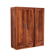 onija Solid Sheesham Wood Wardrobe Space Saving with 3 Door & 3 Drawer