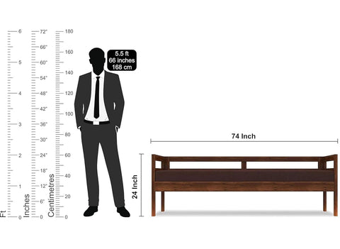 ONIJA Sheesham Wood 3 Seater Sofa Cum Diwan Bed for Living Room Bedroom Furniture Three Seater Sofa Wooden Couch Diwan Sofa Settee for Home, Hall, and Office