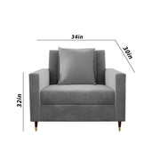 Modern Grey Accent Chair | Comfortable Living Room Chair