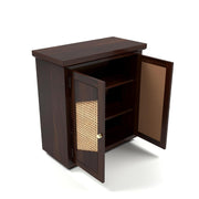 ONIJA Sheesham Wood Storage Cabinet with Natural Cane Doors
