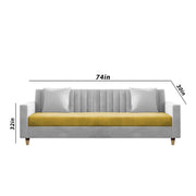 ONIJA Modern 3 Seater Sofa – Grey & Mustard