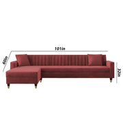 Brown L-Shaped Sofa with Chaise | Modern Sectional Sofa