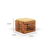 ONIJA Furniture Solid Sheesham Wood Coffee Table with 4 Stool