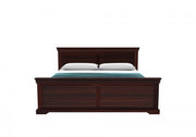 Lavorian Sheesham Wood Queen Size Bed With Storage (Walnut Finish)