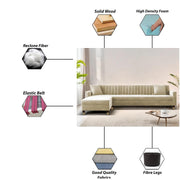 Modern Beige L-Shaped Sofa with Chaise | Premium Living Room Sofa