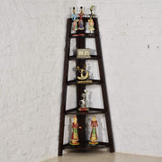 ONIJA Wooden Corner Bookshelf for Living Room