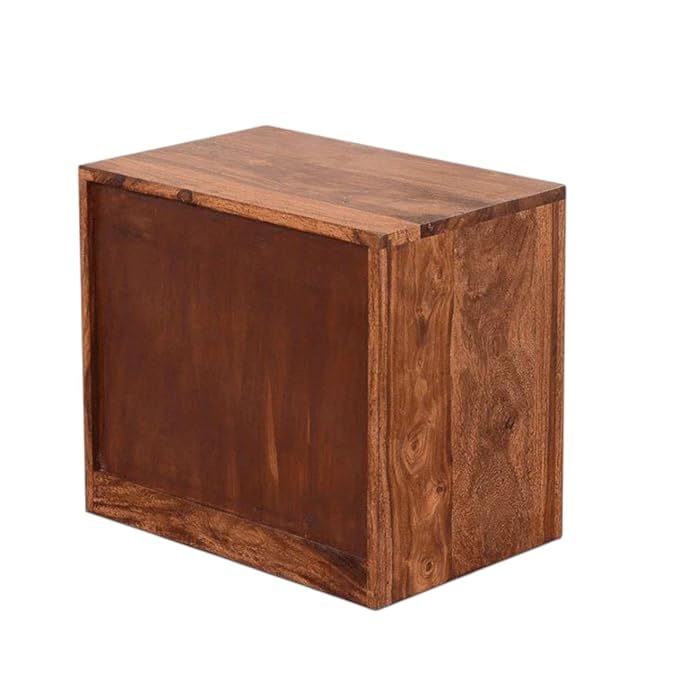 ONIJA Solid Wood Bedside Table with 2 Drawers, Sheesham Wood, 45L x 30D x 50H cm
