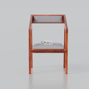 Elegant Solid Wood Round Dining Table Set with Modern Arm Chairs