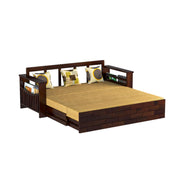 ONIJA ONIJA Solid Sheesham Wooden Sofa Cums Bed with Mattress for Living Room 3 Seater Sofa Cums Bed