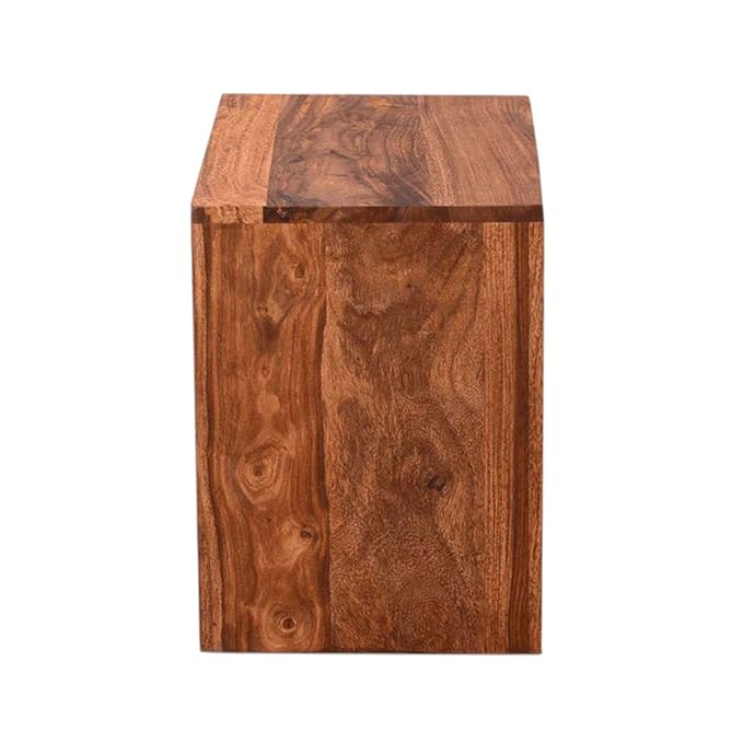 ONIJA Solid Wood Bedside Table with 2 Drawers, Sheesham Wood, 45L x 30D x 50H cm