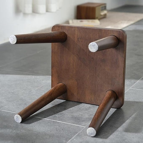 ONIJA Wooden Sitting Stool 10 Inches for Home | Wooden Square Stool Sheesham Wood Table Stool for Bedroom, Outdoor, Office & Multipurpose use in Natural Finish