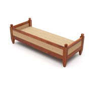 ONIJA Solid Sheesham Wood Diwan Sofa with Cane Rattan Backrest & Cushioned Seat