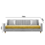 ONIJA Modern 3+2 Sofa Set – Grey & Mustard