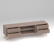 ONIJA HDMR Premium Wood TV Unit for Living Room  (Mocha Beige)