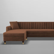 Brown L-Shaped Sofa with Chaise | Modern Sectional Sofa