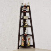 ONIJA Wooden Corner Bookshelf for Living Room