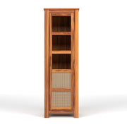 ONIJA Solid Sheesham Wood Bookshelf with Acrylic Glass Door