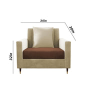 Cream & Brown Accent Chair | Modern Living Room Chair