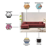 Brown L-Shaped Sofa with Chaise | Modern Sectional Sofa