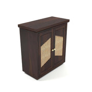 ONIJA Sheesham Wood Storage Cabinet with Natural Cane Doors