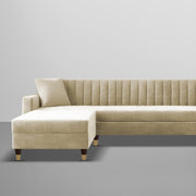 Modern Beige L-Shaped Sofa with Chaise | Premium Living Room Sofa