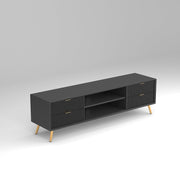 ONIJA HDMR Premium Wood TV Unit for Living Room(Black)