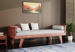ONIJA Solid Wood Sofa 3 Seater Sofa Diwan Bed (Without Mattress)