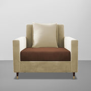 Cream & Brown Accent Chair | Modern Living Room Chair