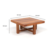 ONIJA Furniture Solid Sheesham Wood Coffee Table with 4 Stool