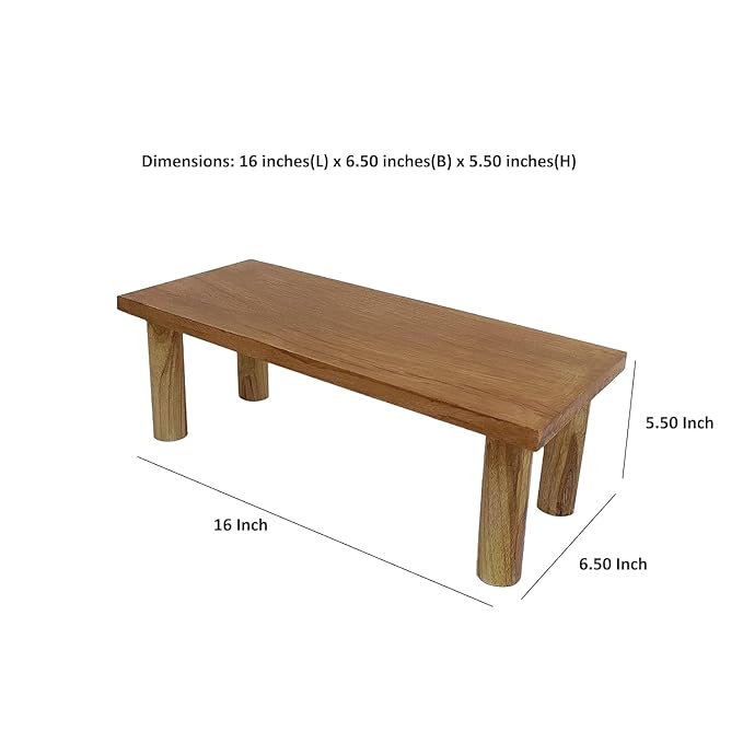 ONIJA Spritual Pooja Chowki Natural sheesham Wood for Pooja | Chowki | Stool | All Purpose in Stool for Diyas & Agarbatti