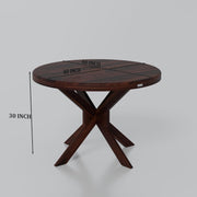 Onija Modern Round Wooden Dining Table Set 4 Seater | Premium Dining Furniture